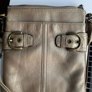 Vintage Women's COACH Gold Leather Crossbody Handbag No JO893-41276